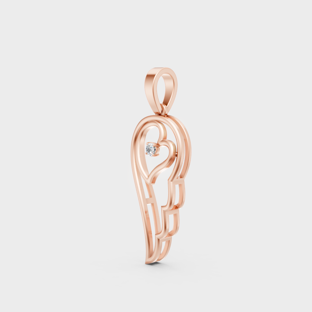 Rose Gold Round-Cut Lab-Grown Diamond Pendant For Modern Ethical Luxury
