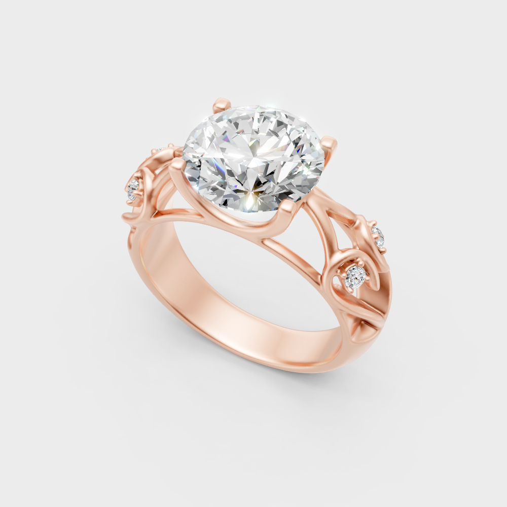  Rose Gold Round-Cut Lab-Grown Diamond Ring For Modern Ethical Luxury