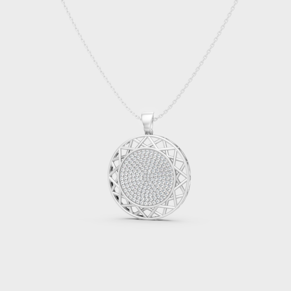 Sleek 18K White Gold Diamond Pendant Featuring A Gli Certified Round Lab Diamond