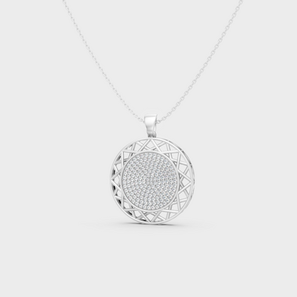 Sleek 18K White Gold Diamond Pendant Featuring A Gli Certified Round Lab Diamond