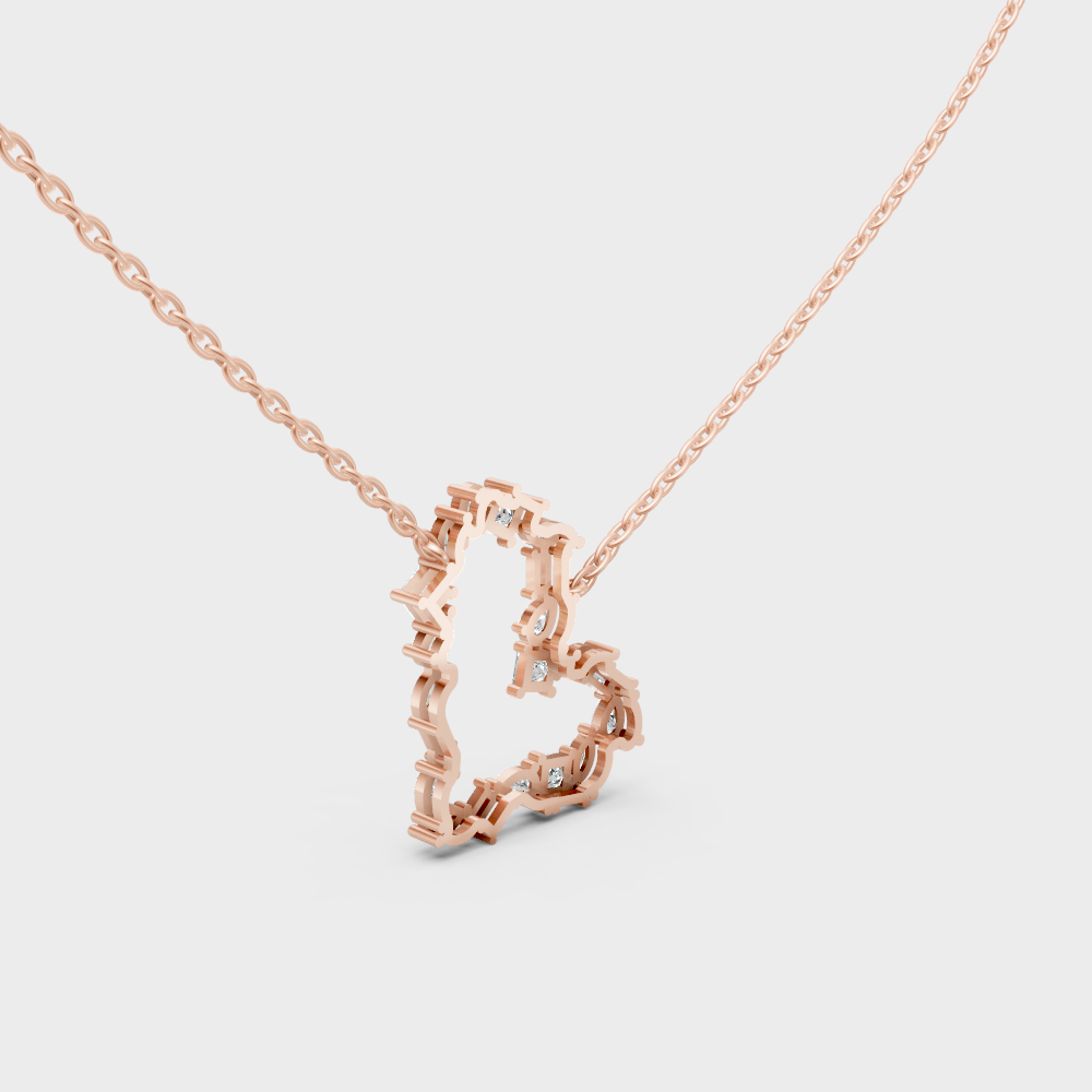 Statement Designer Diamond Necklace 2 Ct Rose Gold