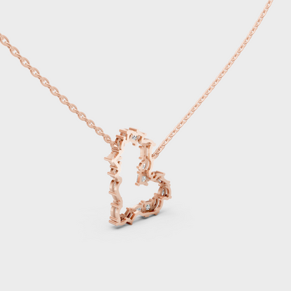 Statement Designer Diamond Necklace 2 Ct Rose Gold