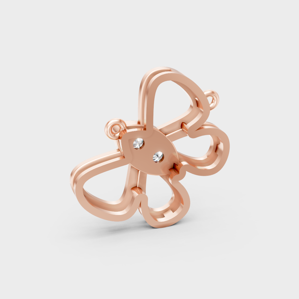 Modern 9K Rose Gold Diamond Pendant With A Brilliant Sustainable Diamond