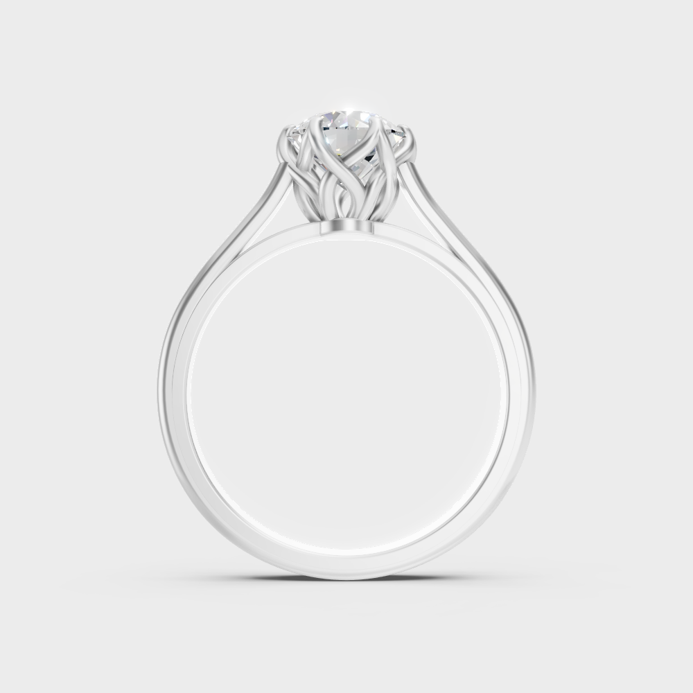  White Gold Round-Shaped Lab-Grown Diamond Ring Available 