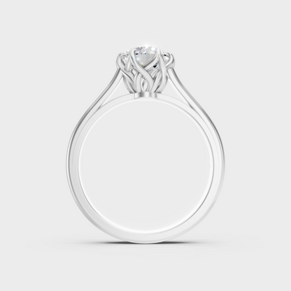  White Gold Round-Shaped Lab-Grown Diamond Ring Available 