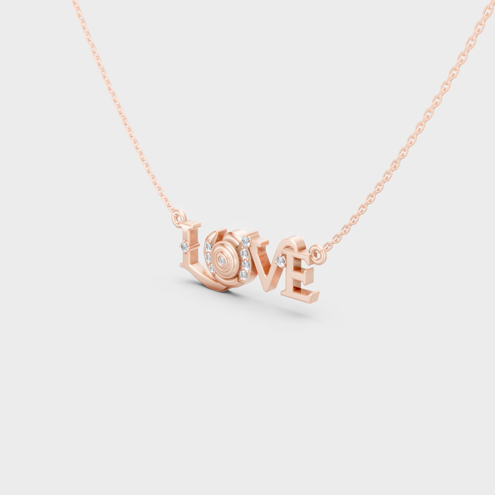 Minimal Round Cut Lab-Grown Diamond Pendant In Rose Gold