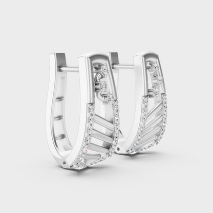 950 Platinum GLI Certified Lab-Grown Diamond Hoop Earrings