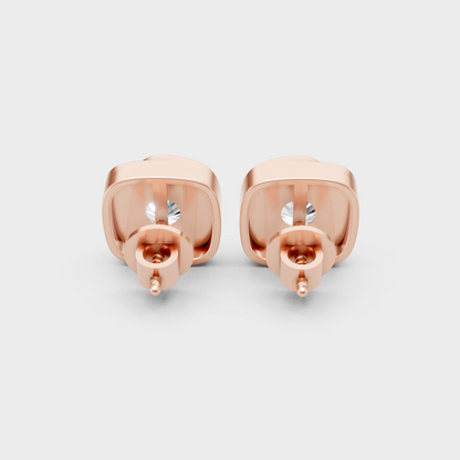 Timeless Round Cut Lab Diamond Stud Earrings In Rose Gold GLI Certified
