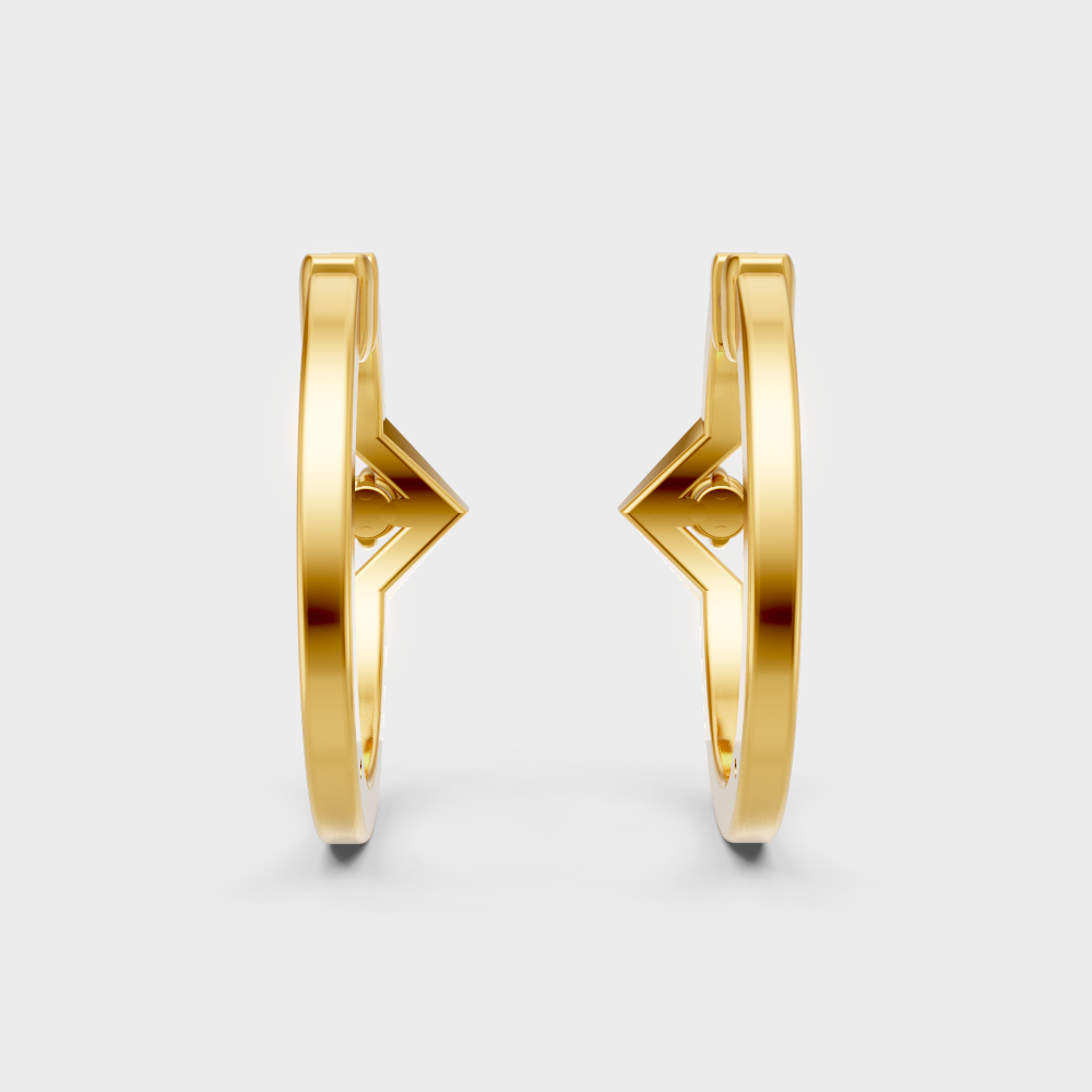 Delicate Diamond Hoop Earrings In 18K Yellow Gold Refined Sparkle