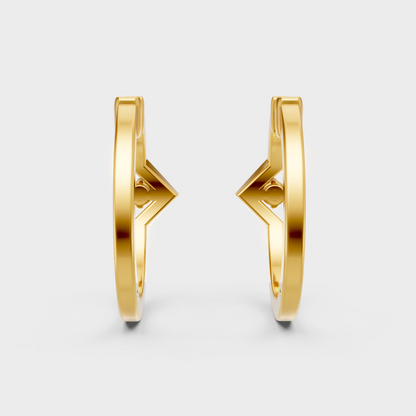 Delicate Diamond Hoop Earrings In 18K Yellow Gold Refined Sparkle