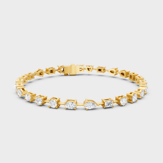 3.99 Ct Multi-Shape Diamond Tennis Bracelet in