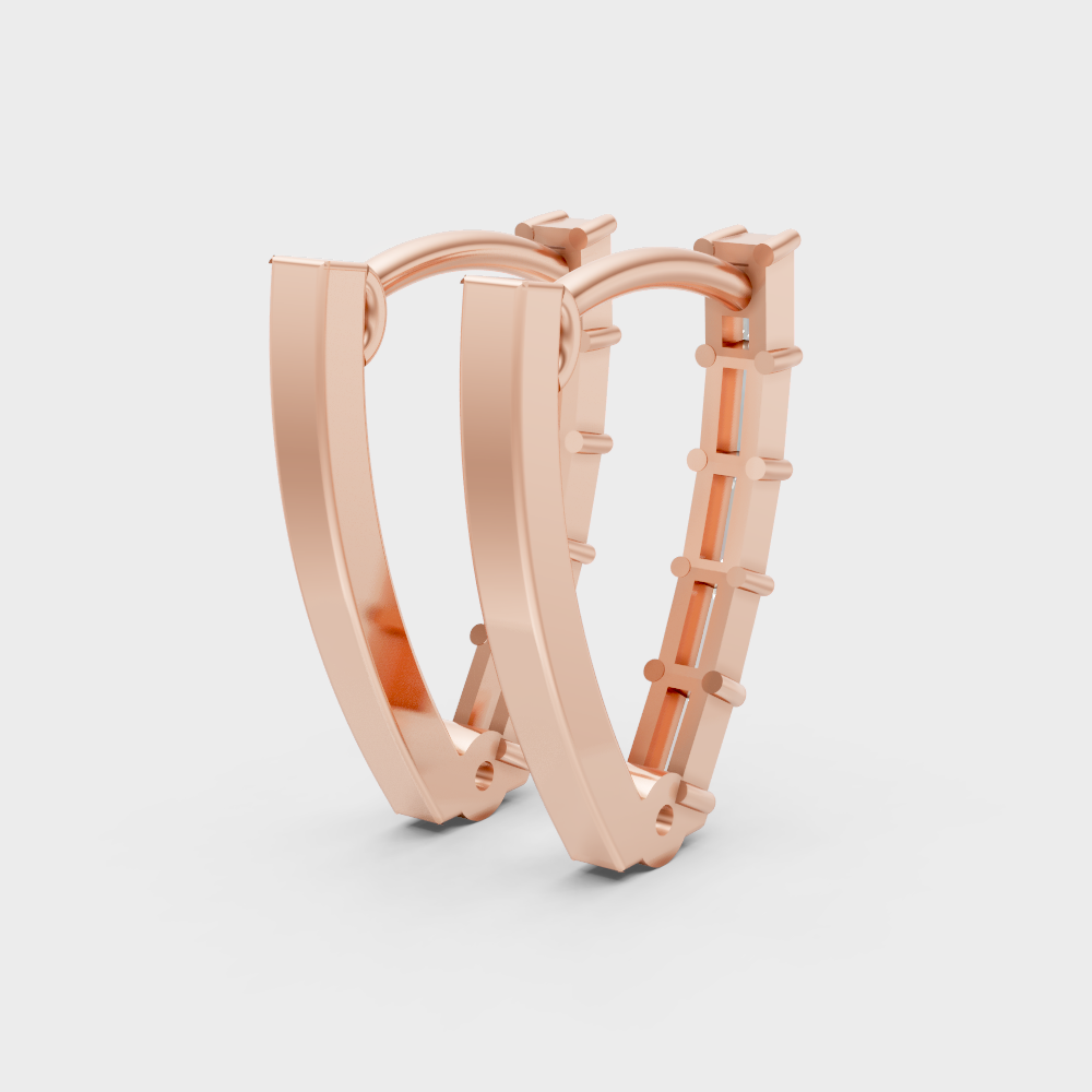 Fine Jewelry Lab-Grown Diamond Hoops In Rose Gold