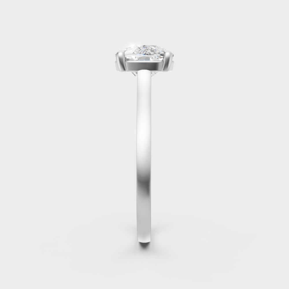 9K White Gold Cushion-Shaped Lab-Grown Diamond Ring For Sophisticated Ethical Luxury