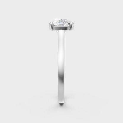 9K White Gold Cushion-Shaped Lab-Grown Diamond Ring For Sophisticated Ethical Luxury