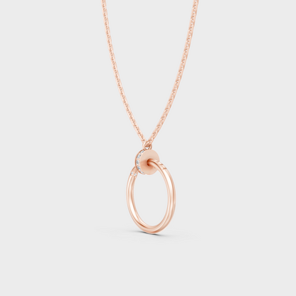 Modern 9K Rose Gold Diamond Pendant With A Brilliant Sustainable Diamond