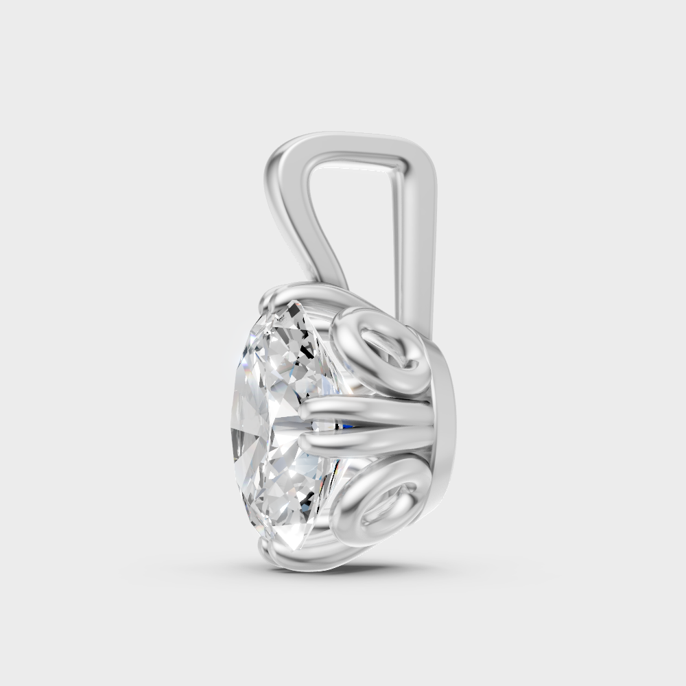  Sleek White Gold Pendant Piece Featuring A Igi Certified Oval Lab Diamond