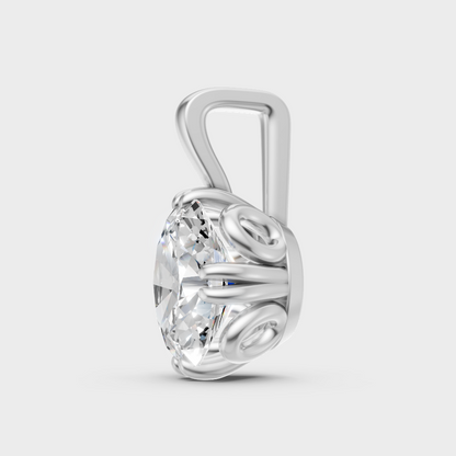  Sleek White Gold Pendant Piece Featuring A Igi Certified Oval Lab Diamond
