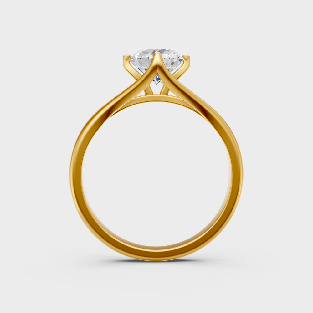 Hallmarked Yellow Gold Solitaire Ring With Brilliant Ethical Diamonds