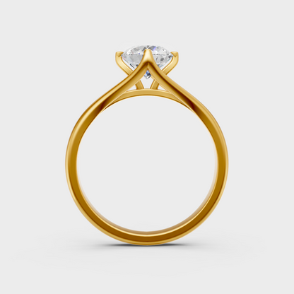 Hallmarked Yellow Gold Solitaire Ring With Brilliant Ethical Diamonds
