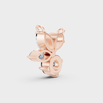 Rose Gold Pear Marquise And Round Lab-Grown Diamond Pendant For Modern Luxury