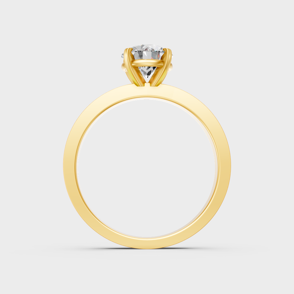 Yellow Gold Round Diamond Engagement Ring For A Timeless And Ethical Style