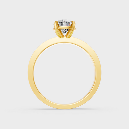 Yellow Gold Round Diamond Engagement Ring For A Timeless And Ethical Style