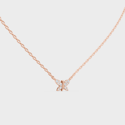 GLI Certified 0.24 Carat Round Diamond Necklace Rose Gold