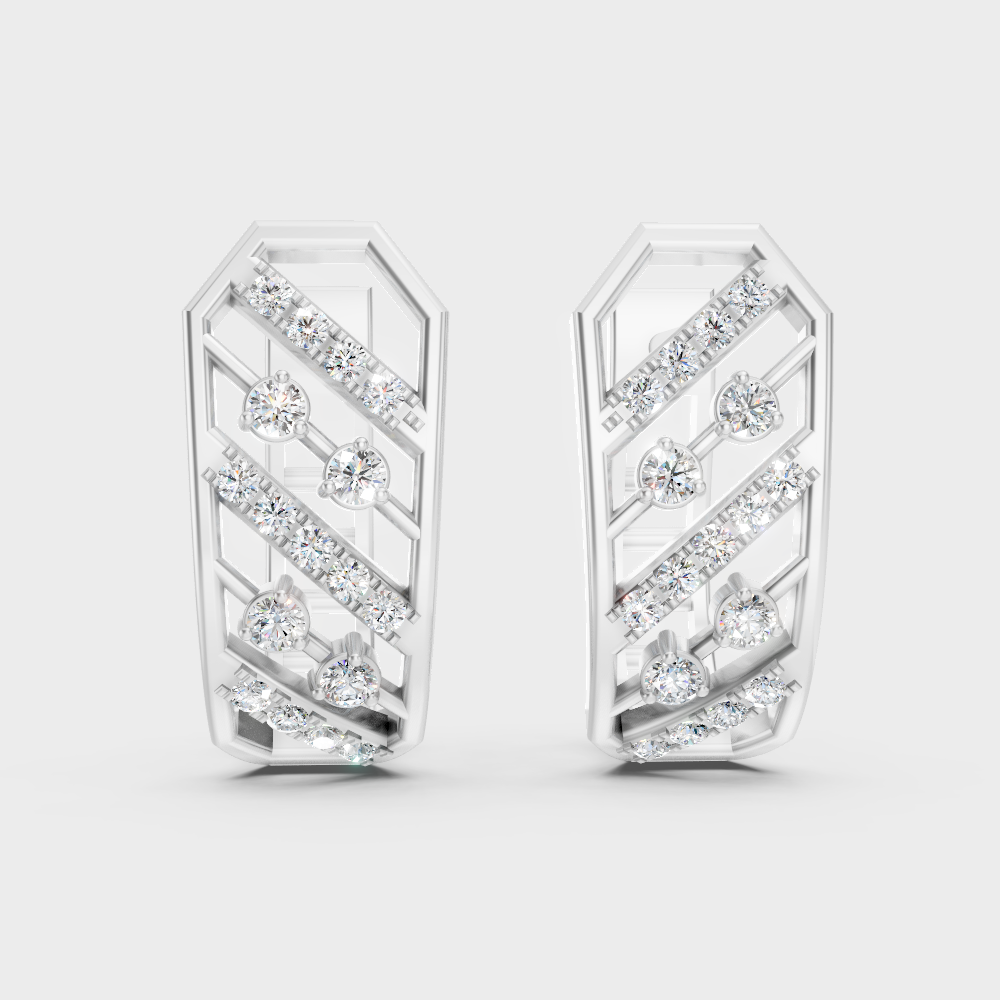 0.35 Ct GLI Certified Lab-Grown Round Diamond Hoop Earrings In White Gold