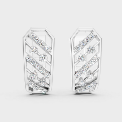 0.35 Ct GLI Certified Lab-Grown Round Diamond Hoop Earrings In White Gold