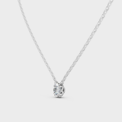 1 Ct Round Cut Lab-Grown Diamond Pendant With Chain 950 Platinum