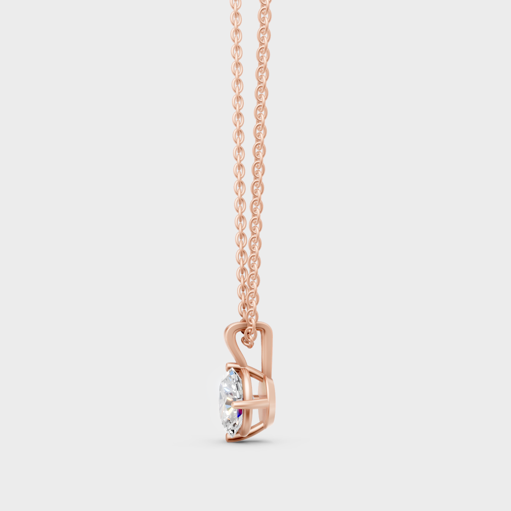 Elegant Oval Cut Lab Diamond Pendant Necklace Rose Gold