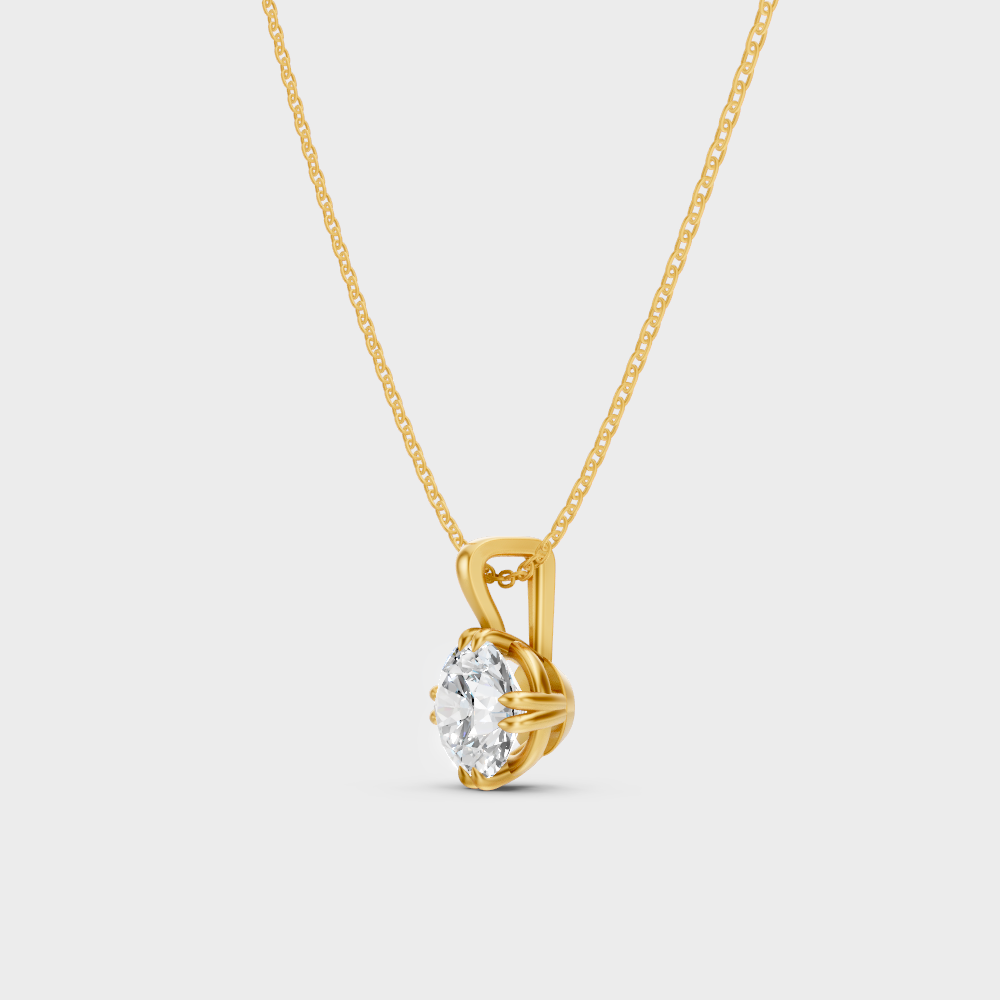 Luxury Lab-Grown Diamond Pendant Yellow Gold Jewelry