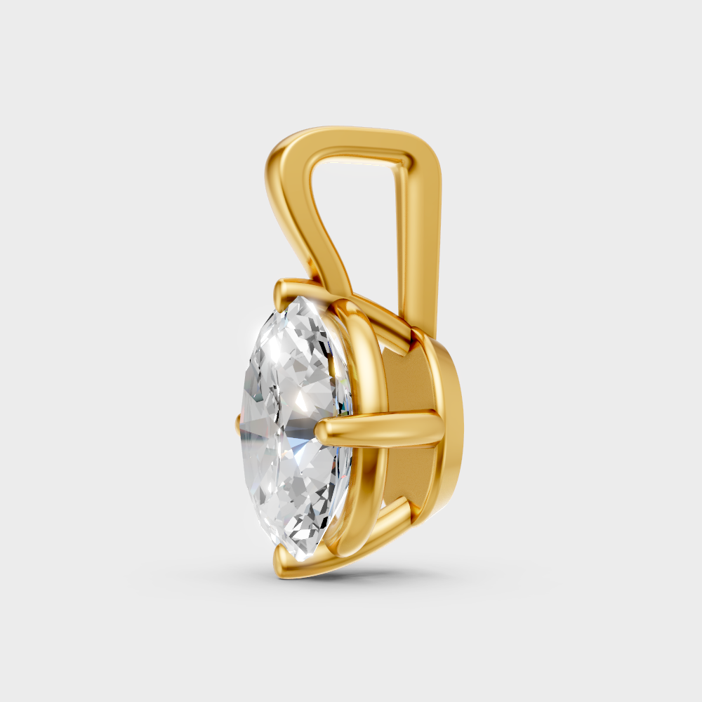 Hallmark Gold Oval Lab-Grown Diamond Pendant Yellow Gold