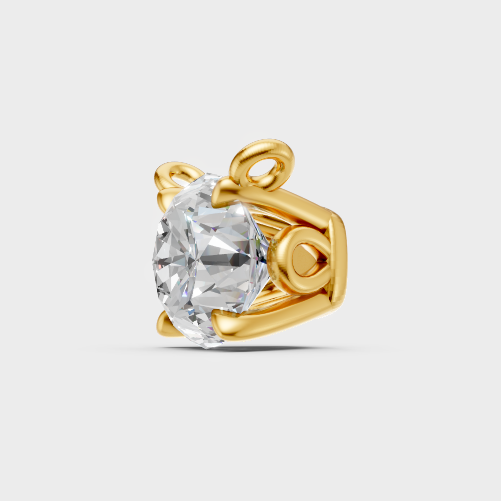 Sparkling Round Lab-Grown Diamond Pendant Yellow Gold Hallmark