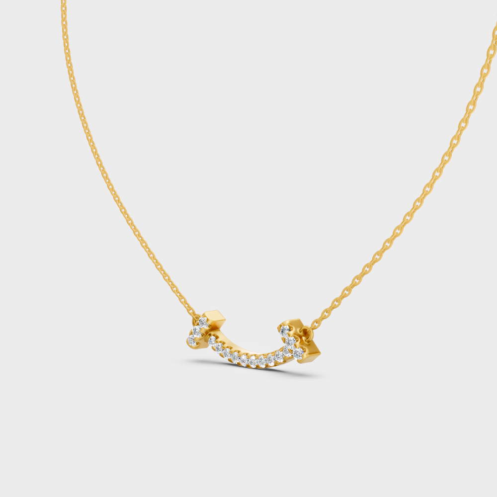Luxury Round Lab-Grown Diamond Pendant 0.38 Ct Yellow Gold