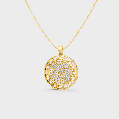 Classic 14K Yellow Gold Solitaire Charm Featuring A Round Lab Diamond