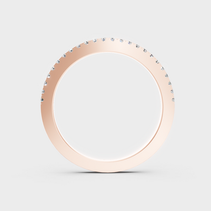  Modern 9K Rose Gold Diamond Band With A Brilliant Sustainable Round Diamond