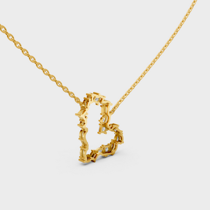 Modern 2 Ct Multi-Cut Diamond Pendant In Yellow Gold