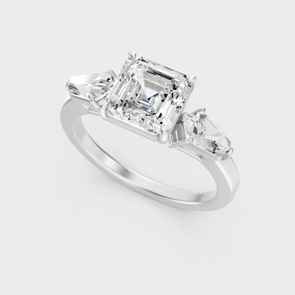 Sleek 18K White Gold Engagement Ring Featuring A Lab-Grown Diamond Weight