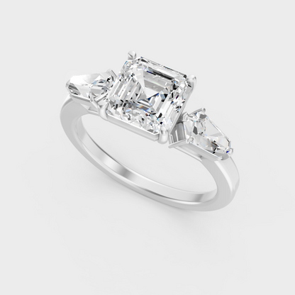 Sleek 18K White Gold Engagement Ring Featuring A Lab-Grown Diamond Weight