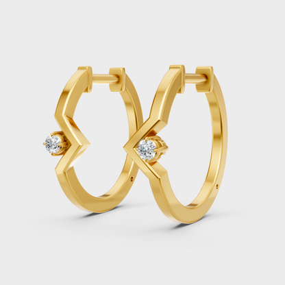 Certified Lab Grown Diamond Hoop Earrings In Hallmark Yellow Gold