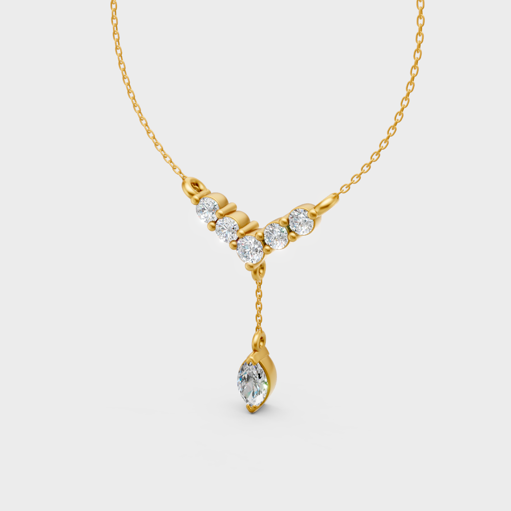 Elegant 0.31 Ct Lab-Grown Diamond Pendant With Chain Yellow Gold