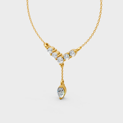 Elegant 0.31 Ct Lab-Grown Diamond Pendant With Chain Yellow Gold