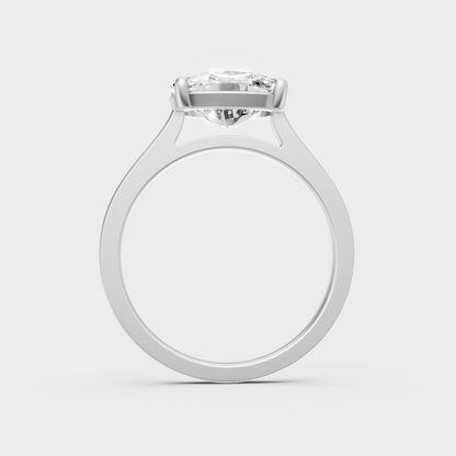 Hallmarked 14K White Gold Solitaire Ring With 2.75Ct Cushion Lab-Grown Diamond