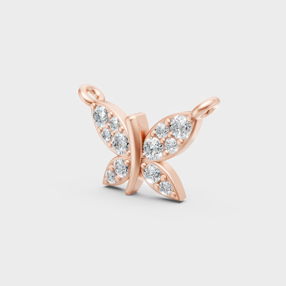 Modern 9K Rose Gold Diamond Pendant With A Brilliant Sustainable Diamond