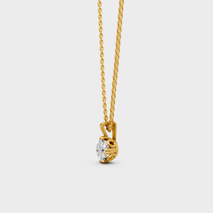 Sustainable Yellow Gold Necklace With Igi Certified Oval Lab Diamonds