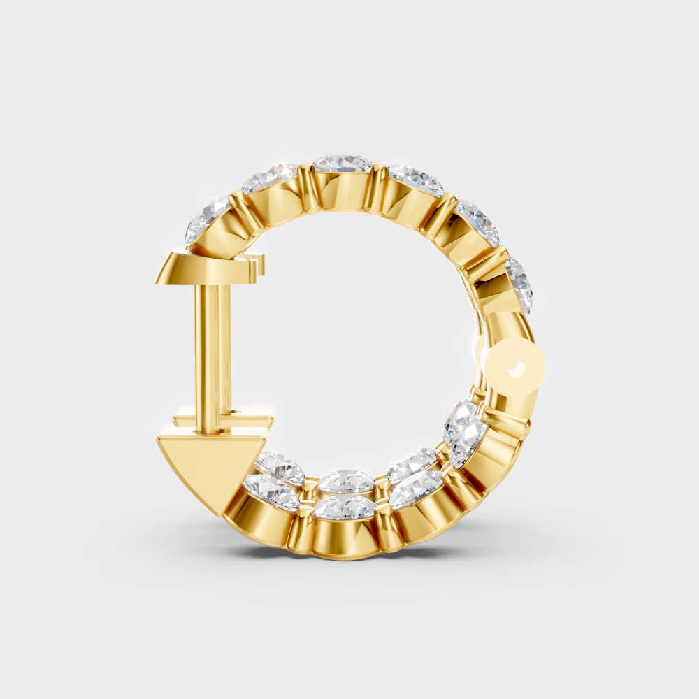 Luxury Lab Created Diamond Hoop Earrings In 18K Yellow Gold Fine Jewelry