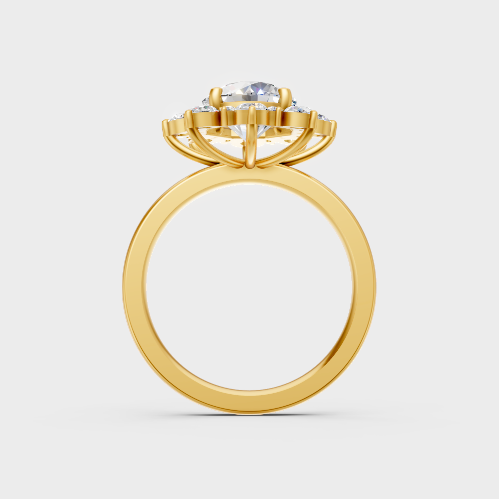 Sustainable Yellow Gold Engagement Ring With A Brilliant Lab Diamond Weight