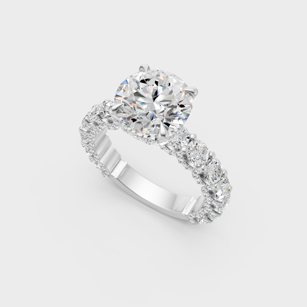 Sleek white gold solitaire ring featuring an Igi-certified round lab diamond