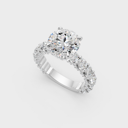 Sleek white gold solitaire ring featuring an Igi-certified round lab diamond